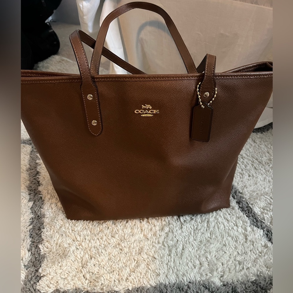 Brown Coach Leather Tote Bag